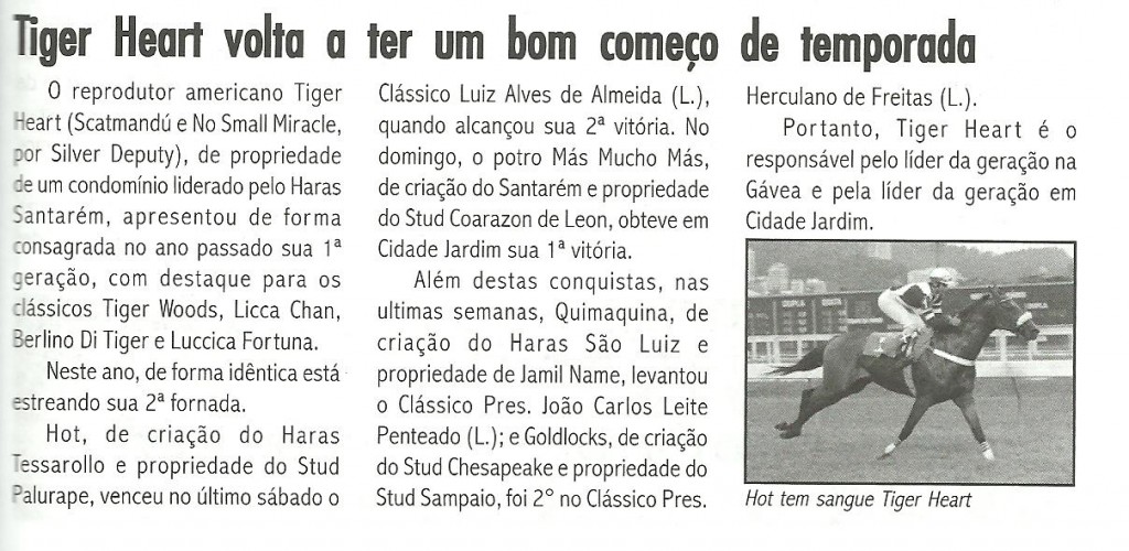 Tiger Heart - temporada 2012